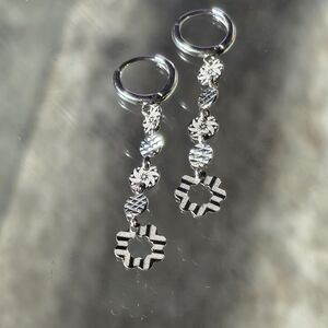 ✨️💫18K Real White Gold Drop Earrings💫✨️